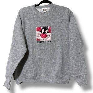 Warner Bros. 1996 Looney Tunes vintage Sylvester the cat sweatshirt pullover